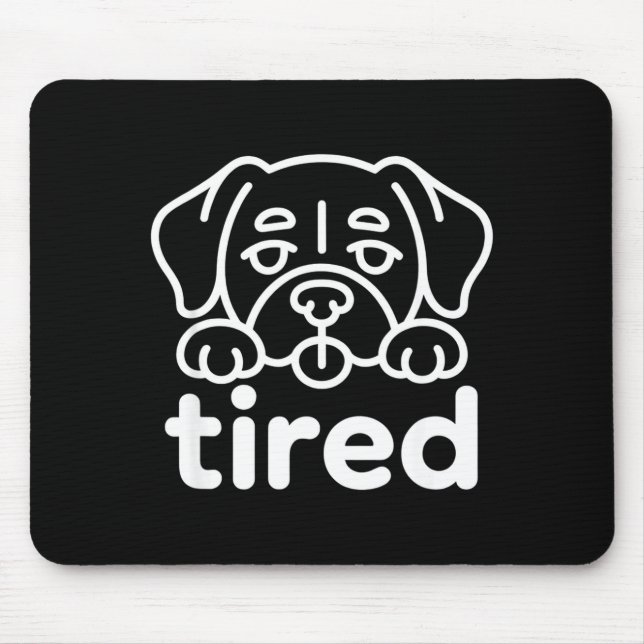 Süßes müdes Hundedesign Mousepad (Vorne)