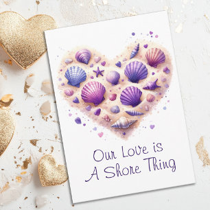 Süßes Muschel-Herz-Strand-Liebe Valentinstag Feiertagskarte