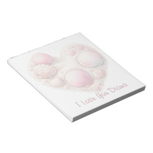 Süßes Muschelherz Strand Liebe Valentinstag Notizblock