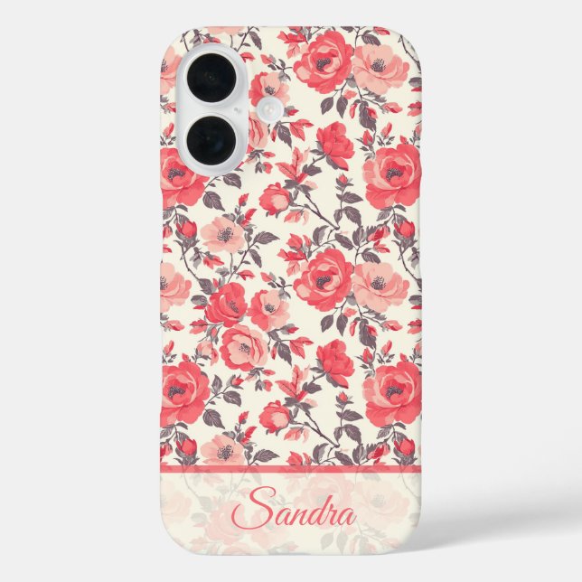 Süßes Muttergeschenk Rosenblumen Name Case-Mate iPhone Hülle (Rückseite)