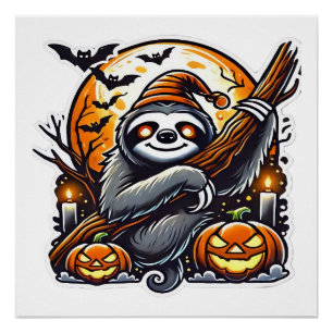Süßes Nachtfaultier Halloween Klassik T-Shirt Poster