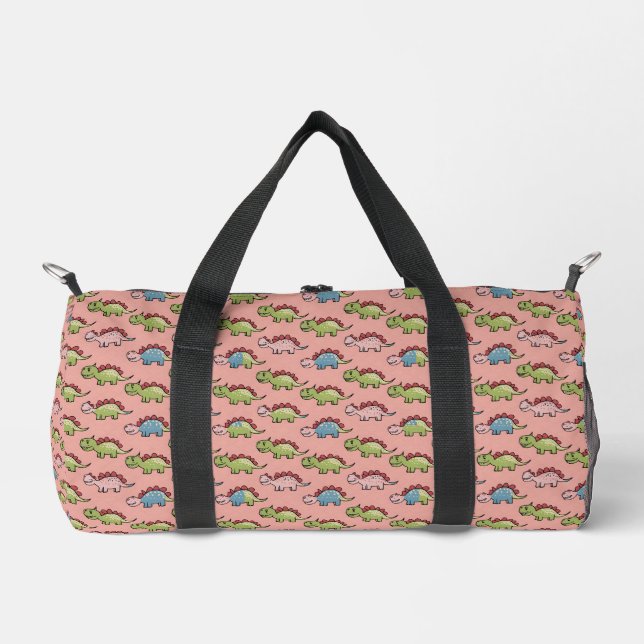 Süßes nahtloses Dinosaurier-Muster Duffle Bag (Vorderseite)