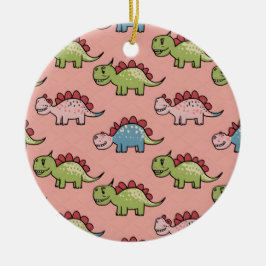 Süßes nahtloses Dinosaurier-Muster Keramik Ornament