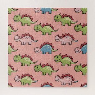 Süßes nahtloses Dinosaurier-Muster Puzzle