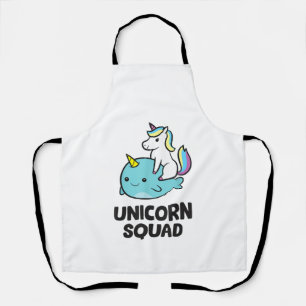 Süßes Narwal-Einhorn-Team Lustiges Einhorn und Nar Schürze