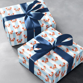 Süßes nautisches Hummer-Flusskrebs-Muster Geschenkpapier