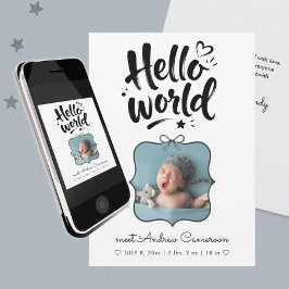 Süßes neues Baby-Foto-Bogen-Bürste handgezeichnete Ankündigung