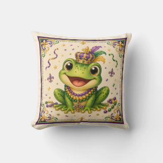Süßes New Orleans Mardi Gras Frosch-Wurfkissen Kissen