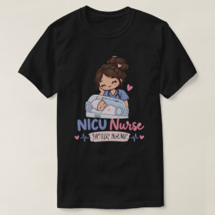 Süßes NICU-Krankenschwester-Baby-Namen-Design T-Shirt