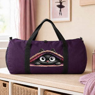 Süßes niedliches Kätzchen individuelles Monogramm Duffle Bag