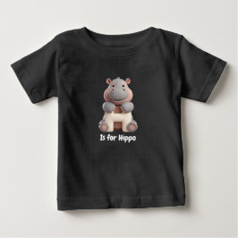 Süßes Nilpferd Buchstabe H Kinder T-Shirt | Tier A