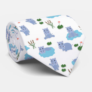 Süßes Nilpferd-Hippo-Muster Kinder-Schlafzimmer Krawatte