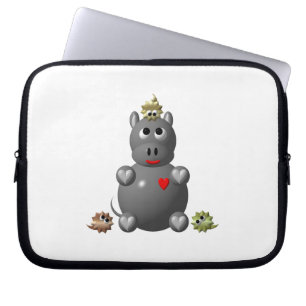 Süßes Nilpferd mit Hamstern Laptopschutzhülle