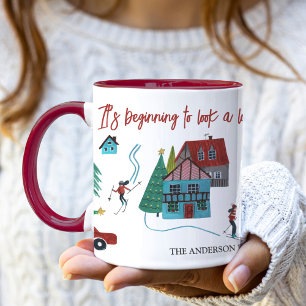 Süßes nordisches Skidorf Weihnachten  Tasse