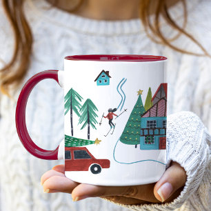 Süßes nordisches Skidorf Weihnachten  Tasse