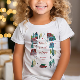 Süßes nordisches Skidorf Weihnachtsfeier T-Shirt