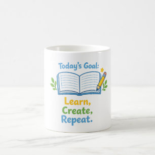 Süßes Notizbuch für den Schulbeginn Kaffeetasse
