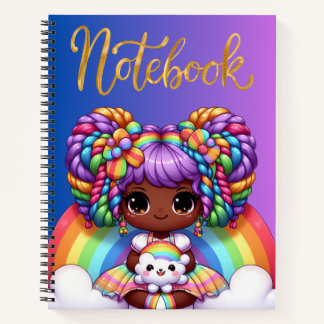 Süßes Notizbuch/Liebreizendes Regenbogen-Chibi-Mäd Notizbuch