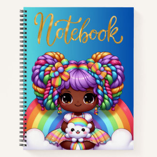 Süßes Notizbuch/Liebreizendes Regenbogen-Chibi-Mäd Notizbuch