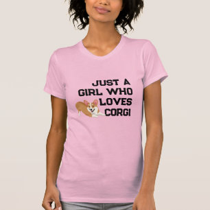 Süßes "Nur Ein Mädchen Das Corgis Liebt" T-Shirt