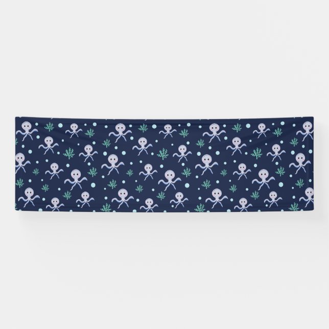 Süßes Octopus-Muster Banner (Horizontal)