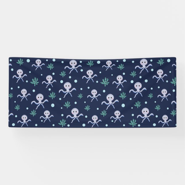Süßes Octopus-Muster Banner (Horizontal)