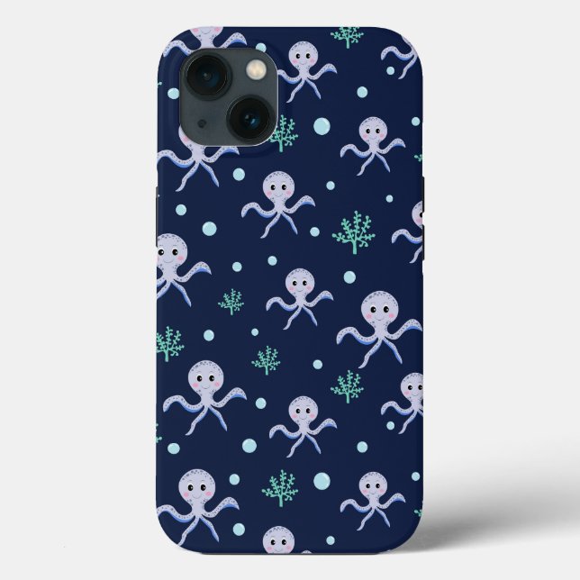 Süßes Octopus-Muster Case-Mate iPhone Hülle (Rückseite)