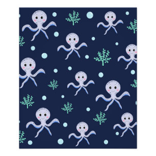 Süßes Octopus-Muster Fotodruck
