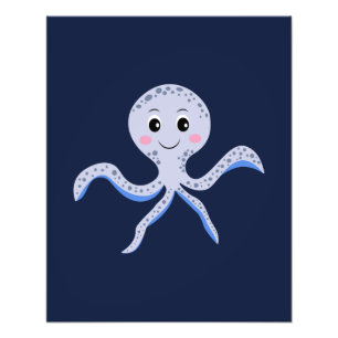 Süßes Octopus-Muster Fotodruck