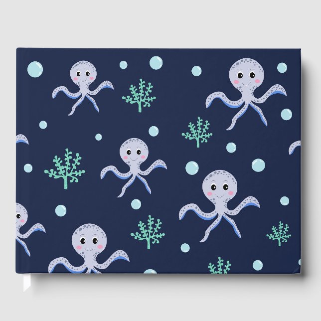 Süßes Octopus-Muster Gästebuch (Vorderseite)