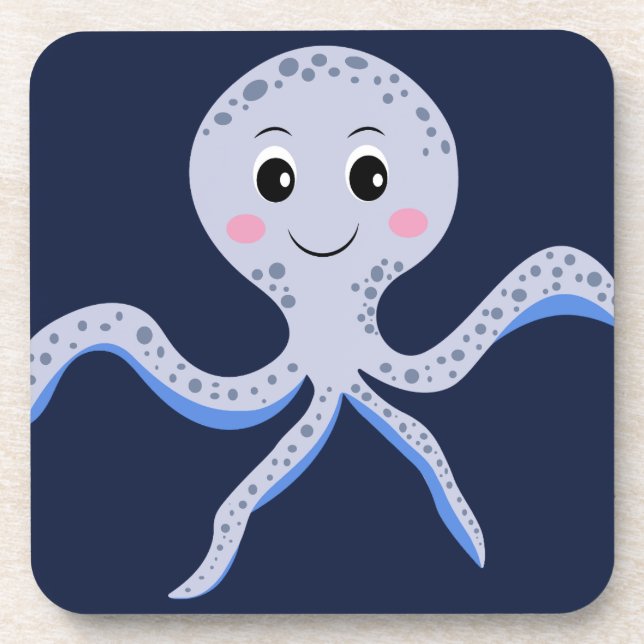 Süßes Octopus-Muster Getränkeuntersetzer (Vorderseite)