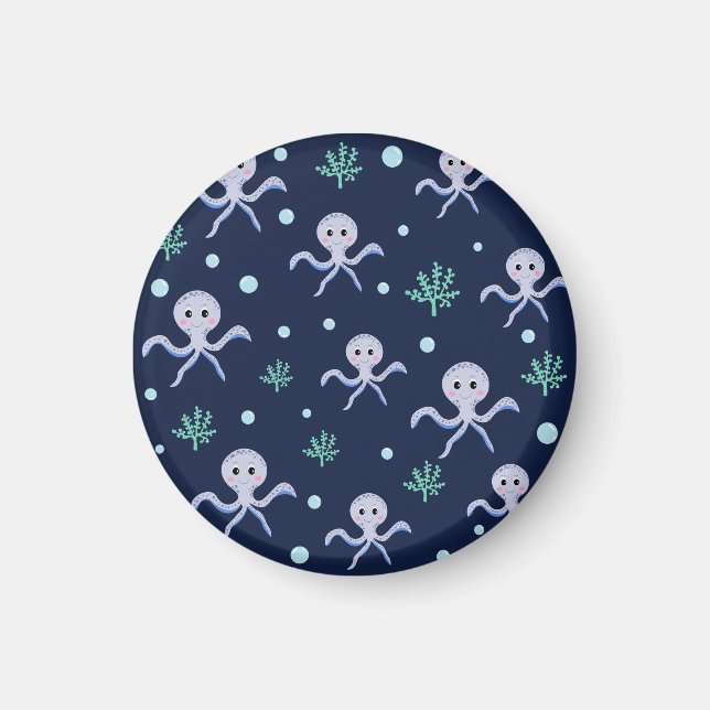 Süßes Octopus-Muster Magnet (Vorne)