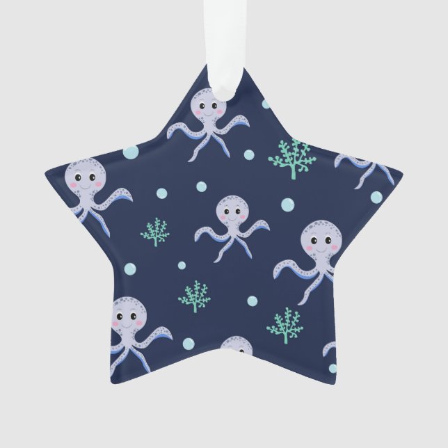 Süßes Octopus-Muster Ornament (Vorderseite)