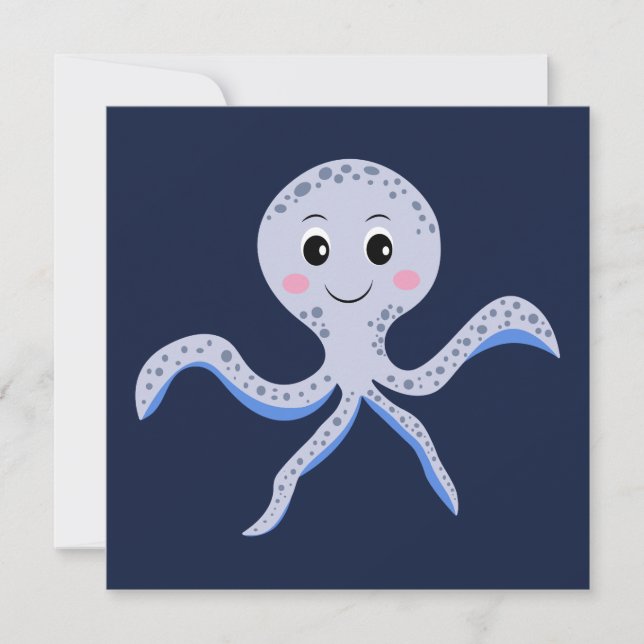 Süßes Octopus-Muster Save The Date (Vorderseite)