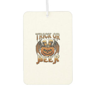 Süßes oder Bier Halloween-Kürbis-Skelett-Flügel-Ta Autolufterfrischer