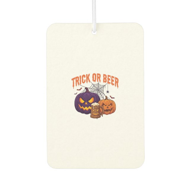 Süßes oder Bier Halloween-Kürbis-Tasse Spinnennetz Autolufterfrischer (Vorderseite)