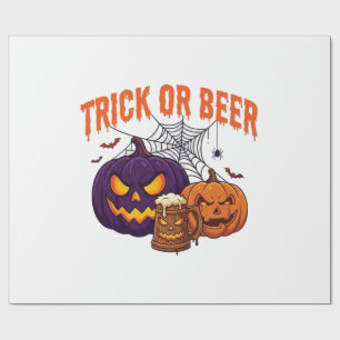 Süßes oder Bier Halloween-Kürbis-Tasse Spinnennetz Geschenkpapier