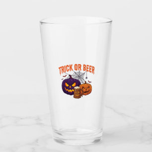 Süßes oder Bier Halloween-Kürbis-Tasse Spinnennetz Glas