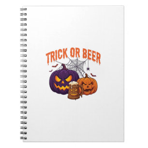 Süßes oder Bier Halloween-Kürbis-Tasse Spinnennetz Notizblock