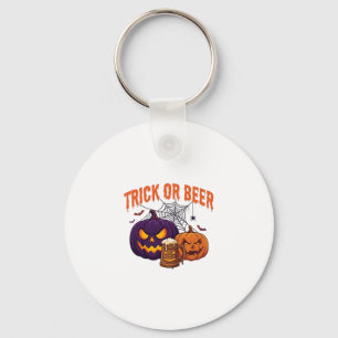 Süßes oder Bier Halloween-Kürbis-Tasse Spinnennetz Schlüsselanhänger