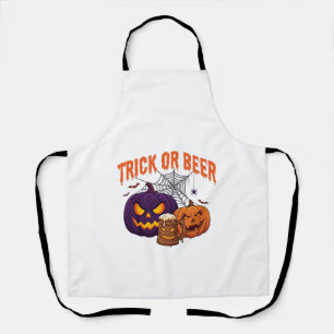 Süßes oder Bier Halloween-Kürbis-Tasse Spinnennetz Schürze