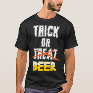 Süßes oder Bier Lustiger Halloween-Trink-Erwachsen T-Shirt