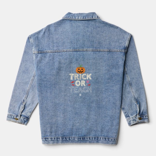 Süßes oder Lehrendes Halloween-Lehrer-Design (2)_1 Jeansjacke (Rückseite)