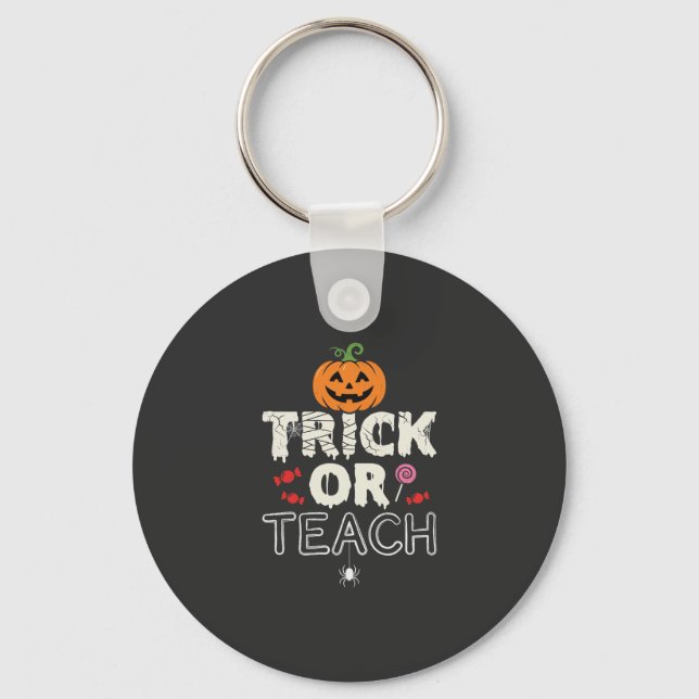 Süßes oder Lehrendes Halloween-Lehrer-Design (2)_1 Schlüsselanhänger (Vorderseite)