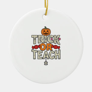 Süßes oder Lehrendes Halloween Lehrer Vintage Vekt Keramik Ornament