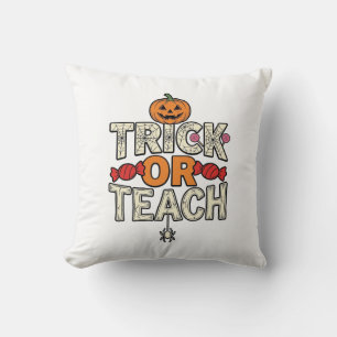 Süßes oder Lehrendes Halloween-Lehrer Vintage-Vekt Kissen