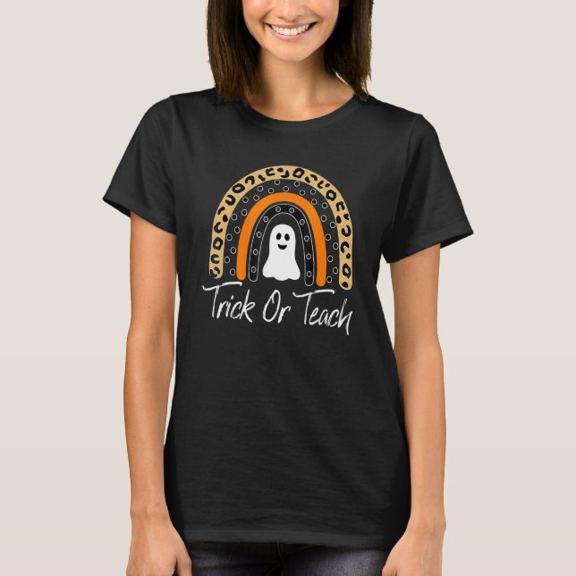 Süßes oder Lehrendes Regenbogen Leopard Geist Lehr T-Shirt (Vorderseite)