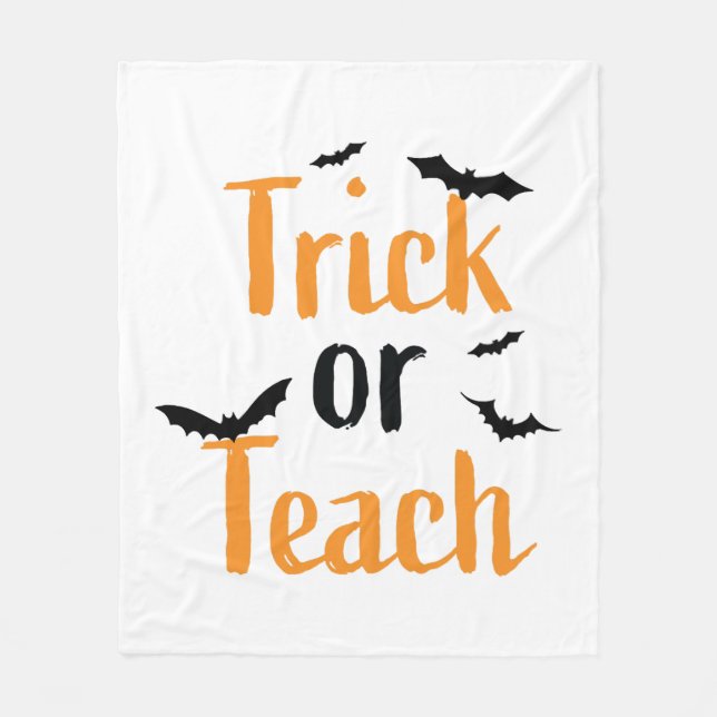 Süßes oder Lehrens- Halloween-Design Fleecedecke (Vorderseite)