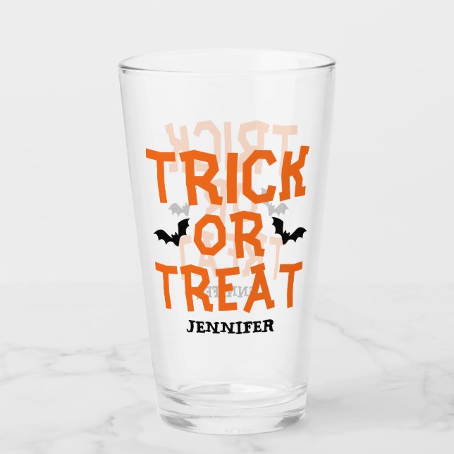 Süßes oder Saures Benutzername Halloween Glas (Vorderseite)