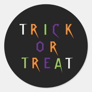Süßes oder Saures bunte lustige Typografie Hallowe Runder Aufkleber